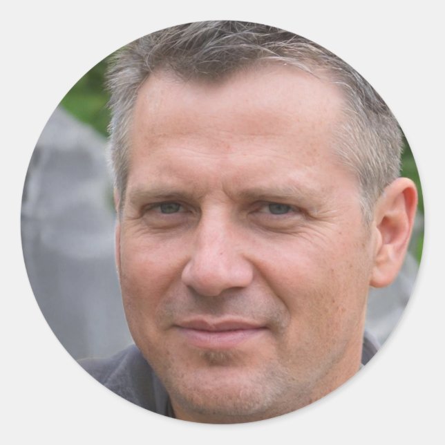 Pegatina Redonda Centrarse en lo bueno (Anverso)