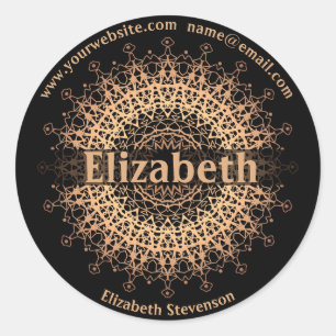 Pegatina Redonda Centro de yoga, yoga, deportes, mandala, Mandala