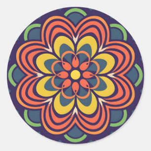 Pegatina Redonda centro floral