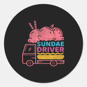 Pegatina Redonda Cepa de marihuana Sundae Driver