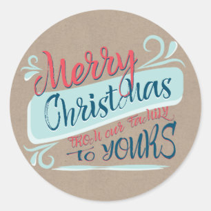 Pegatina Redonda Cepillo moderno Marea navidad estampilla de reposo