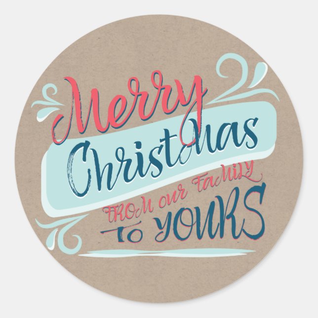 Pegatina Redonda Cepillo moderno Marea navidad estampilla de reposo (Anverso)