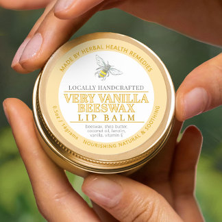 Pegatina Redonda Cera de abeja de vainilla labio bálsamo salmuera t