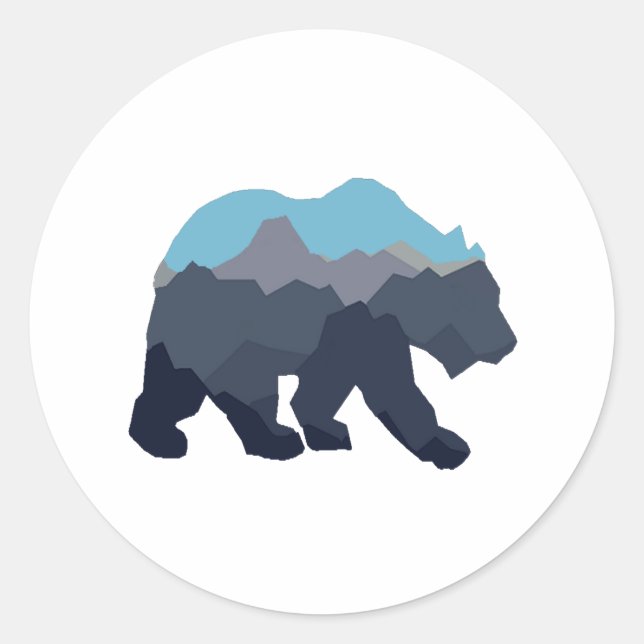 PEGATINA REDONDA CERCA DE LOS LAGOS DE LA MONTAÑA (Anverso)