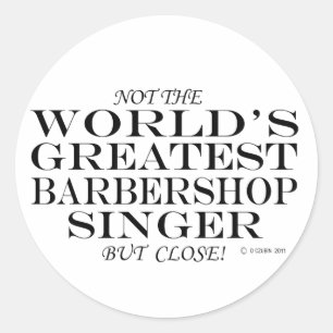 Pegatina Redonda Cercano el mejor cantante de Barbershop