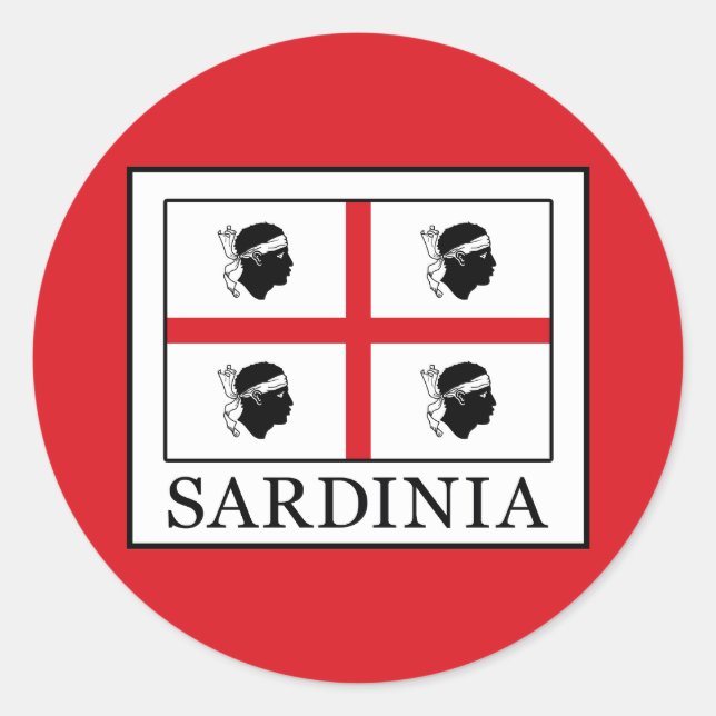 Pegatina Redonda Cerdeña (Anverso)