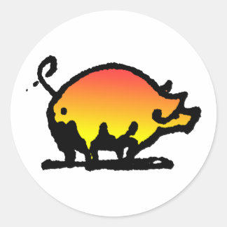 Pegatina Redonda cerdo