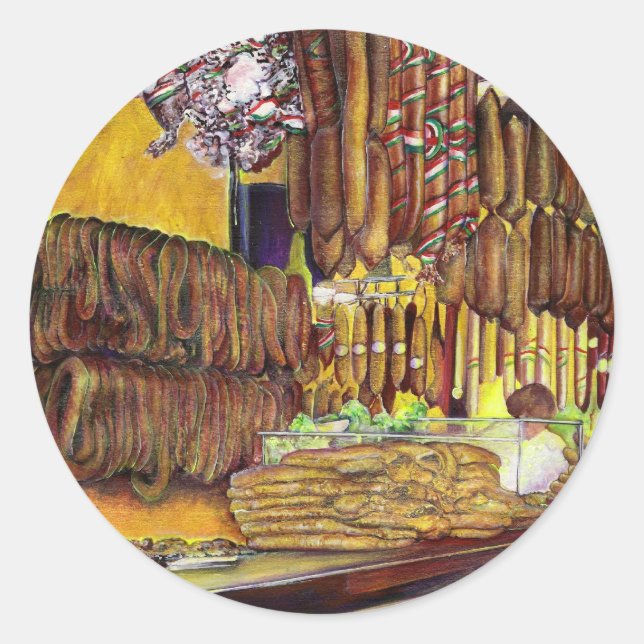 Pegatina Redonda Cerdo, Budapest (Anverso)