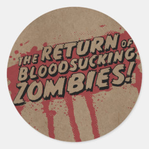 Pegatina Redonda Cerdo de bovino - Button “de zombies "