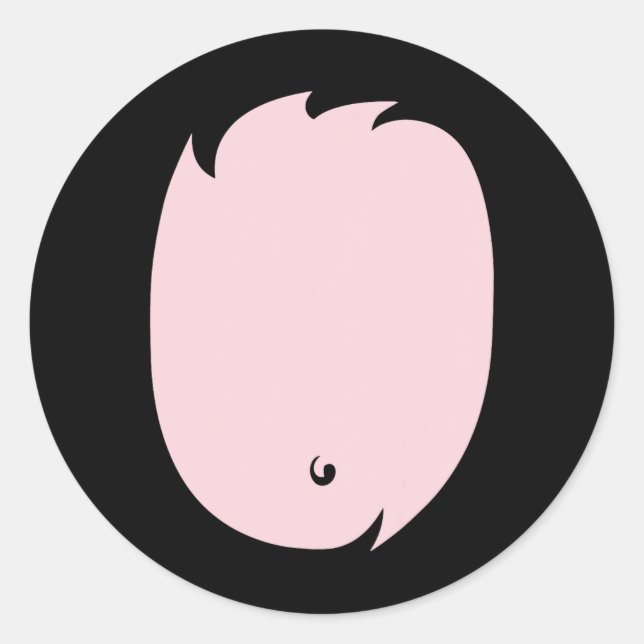 Pegatina Redonda Cerdo disfraz rosa Belly de cerdo lindo DIY Hallow (Anverso)