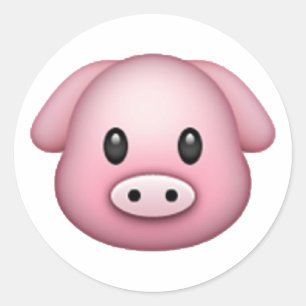 Pegatina Redonda Cerdo - Emoji