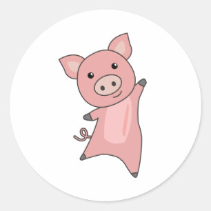 Pegatina Redonda Cerdo Piggy Piglet Funny Cerdos