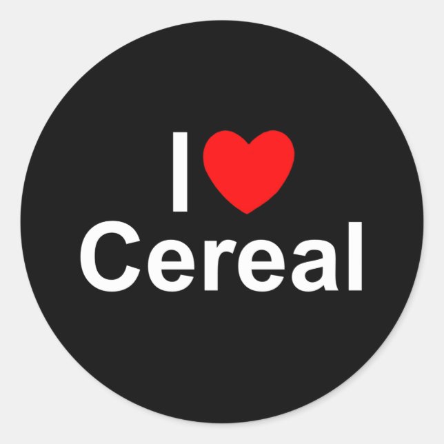 Pegatina Redonda Cereal I Love (Heart) (Anverso)