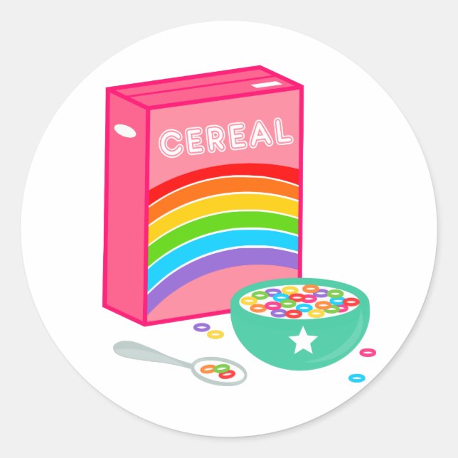 Pegatina Redonda Cereal Rainbow (Anverso)