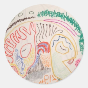 Pegatina Redonda Cerebro