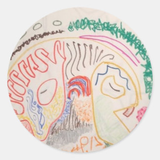 Pegatina Redonda Cerebro