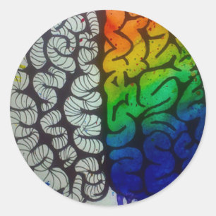 Pegatina Redonda Cerebro