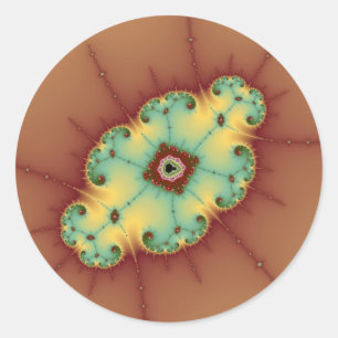 Pegatina Redonda Cerebro cuadrado - Fractal