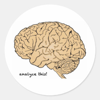 Pegatina Redonda Cerebro Humano: ¡Analízalo!