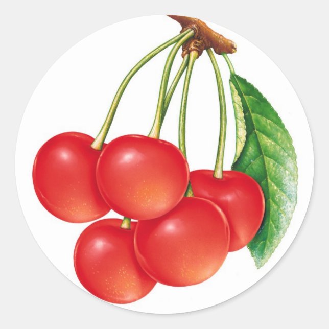 Pegatina Redonda cereza (Anverso)