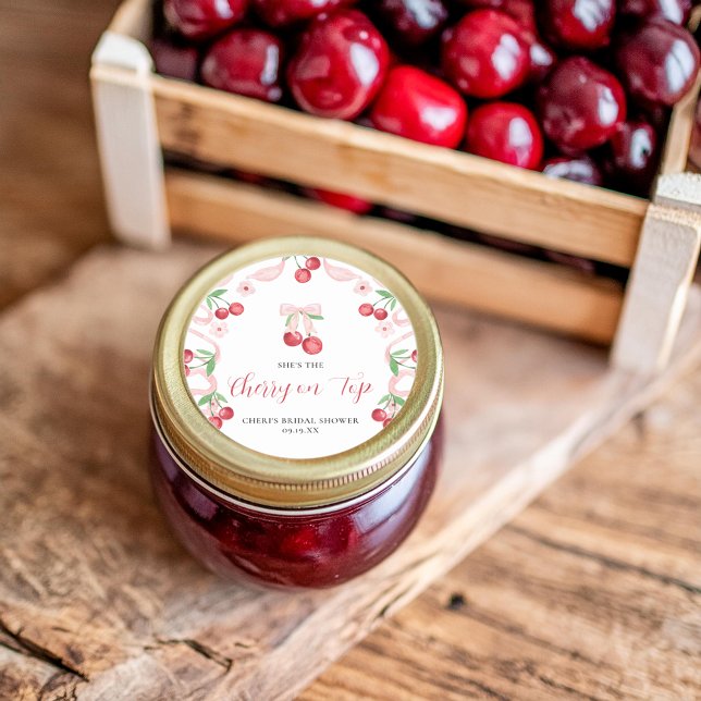 Pegatina Redonda Cereza en la parte superior | Desayuno para la Nov (Subido por el creador)