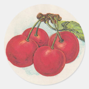 Pegatina Redonda Cerezas