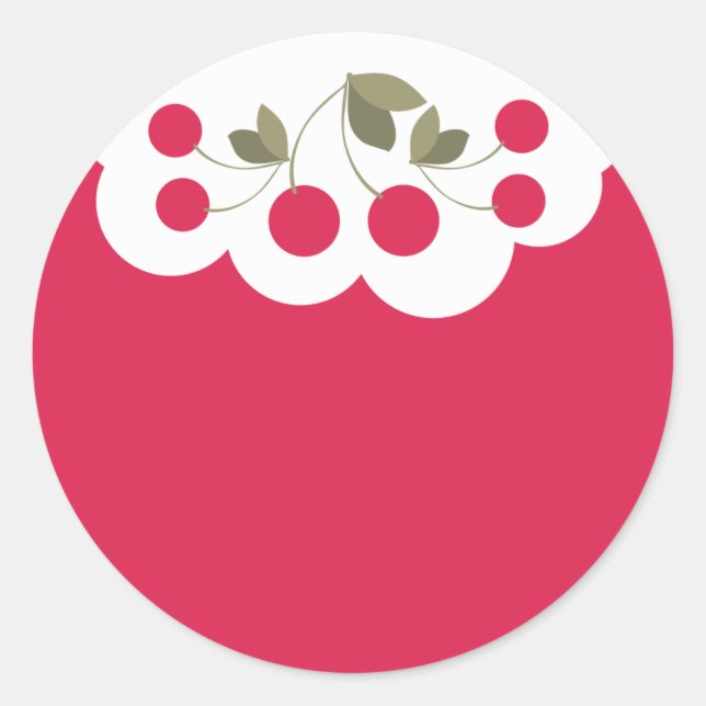 Pegatina Redonda cerezas de fruta panadería pegatinas de cocina par (Anverso)