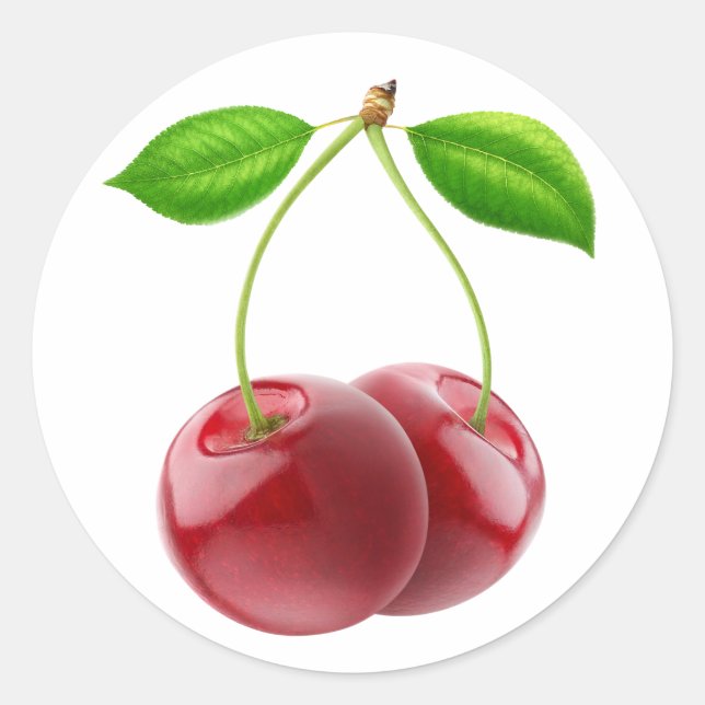 Pegatina Redonda Cerezas dulces (Anverso)