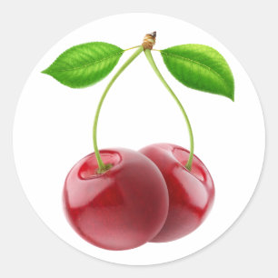 Pegatina Redonda Cerezas dulces