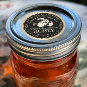 Pegatina Redonda Cerezo Blossom Mano Cruda Botada Frontera De Oro D