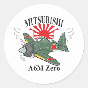 Pegatina Redonda cero mitsubishi