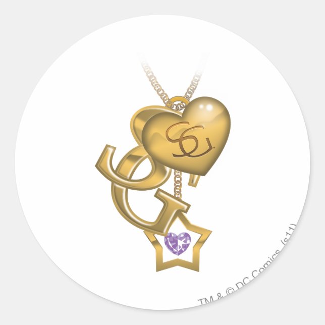 Pegatina Redonda Cerradura de oro superchica (Anverso)