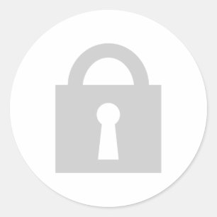 Pegatina Redonda Cerradura. Icono secretísimo o confidencial