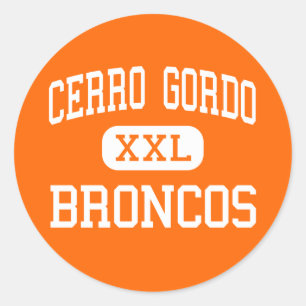 Pegatina Redonda Cerro Gordo - Broncos - Alto - Cerro Gordo