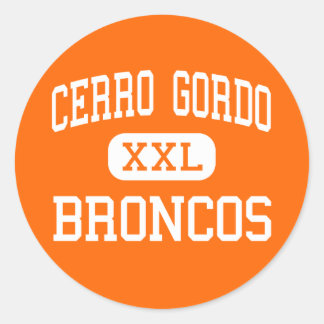 Pegatina Redonda Cerro Gordo - Broncos - Alto - Cerro Gordo
