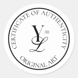 Pegatina Redonda Certificado de autenticidad del círculo del logoti