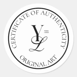 Pegatina Redonda Certificado de autenticidad del círculo del logoti