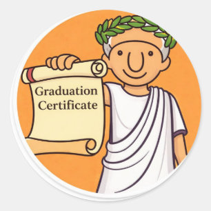 Pegatina Redonda Certificado de Graduación de la Antigua Roma Ceasa