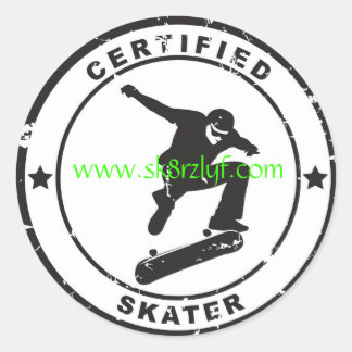 Pegatina Redonda Certificado Sk8r, www.sk8rzlyf.com