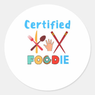 Pegatina Redonda Certified Foodie Lover TShirt