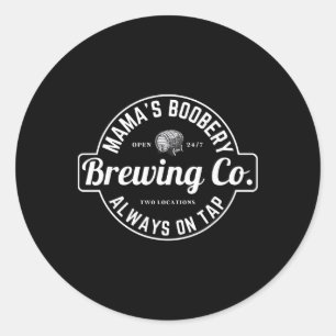 Pegatina Redonda Cervecería de lactancia materna Mamas Ery Nueva Ma
