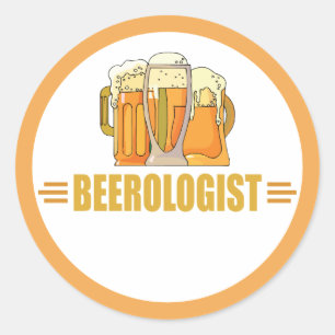 Pegatina Redonda Cervecero Divertido Servidor de Cerveza Bar Pub Sa