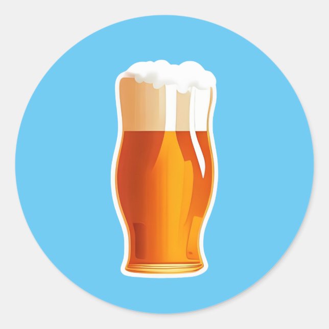 Pegatina Redonda Cerveza (Anverso)