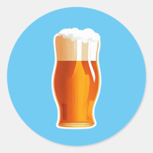 Pegatina Redonda Cerveza