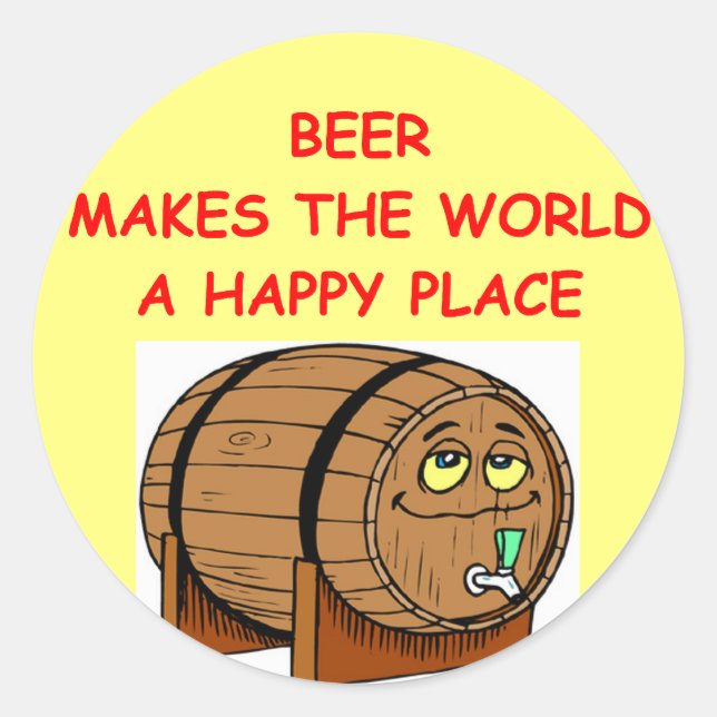 Pegatina Redonda cerveza (Anverso)