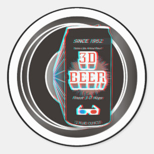 PEGATINA REDONDA ¡CERVEZA 3D!