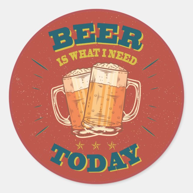 Pegatina Redonda Cerveza de época (Anverso)