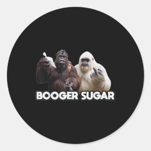 Pegatina Redonda Cerveza en la nariz de Sasquatch Yeti Azúcar de Mo