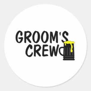 Pegatina Redonda Cerveza Grooms Crew
