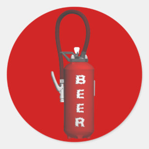Pegatina Redonda Cerveza para calmar la sed